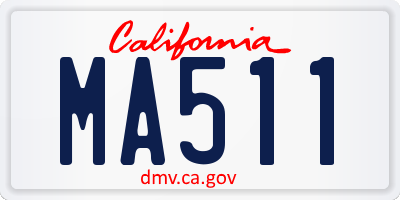 CA license plate MA511