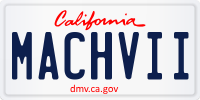 CA license plate MACHVII