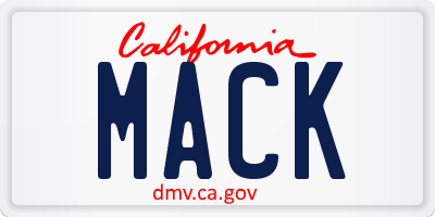 CA license plate MACK