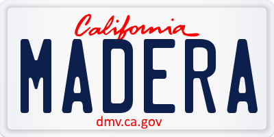 CA license plate MADERA