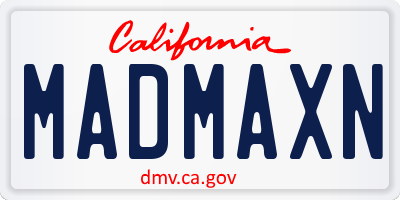 CA license plate MADMAXN