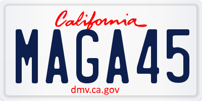 CA license plate MAGA45