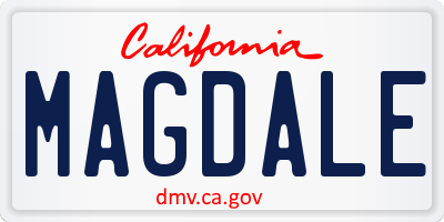 CA license plate MAGDALE