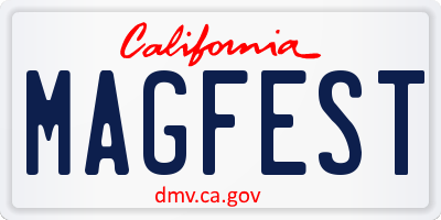 CA license plate MAGFEST