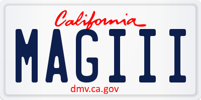 CA license plate MAGIII