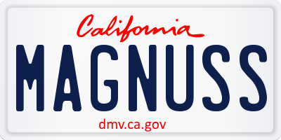 CA license plate MAGNUSS