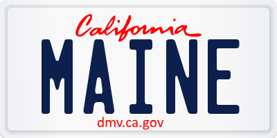 CA license plate MAINE