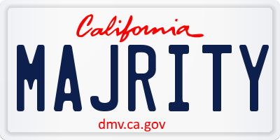 CA license plate MAJRITY