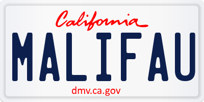 CA license plate MALIFAU