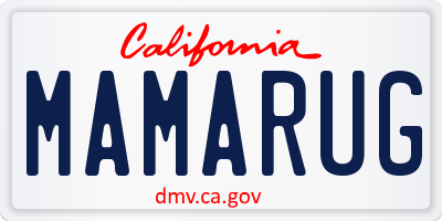 CA license plate MAMARUG