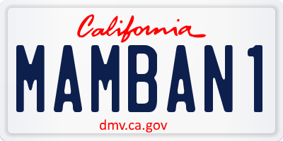 CA license plate MAMBAN1