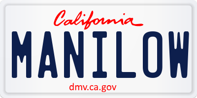 CA license plate MANILOW