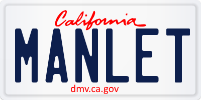 CA license plate MANLET