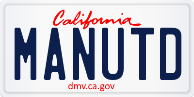 CA license plate MANUTD