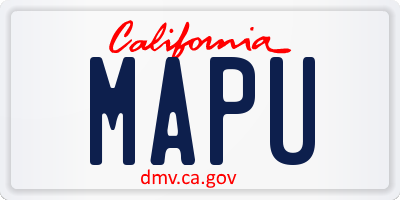 CA license plate MAPU