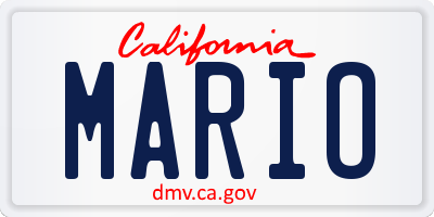 CA license plate MARIO