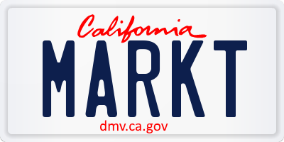 CA license plate MARKT