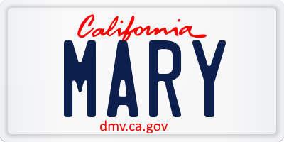 CA license plate MARY