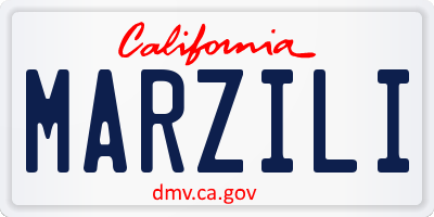 CA license plate MARZILI