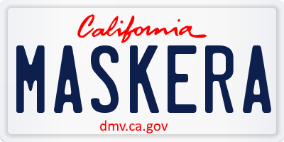 CA license plate MASKERA