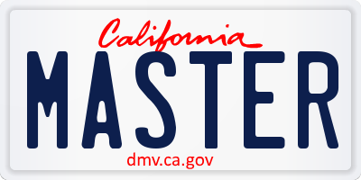 CA license plate MASTER