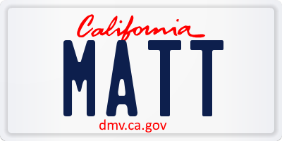 CA license plate MATT