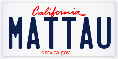 CA license plate MATTAU