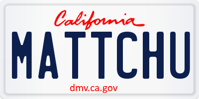 CA license plate MATTCHU