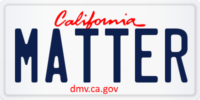 CA license plate MATTER