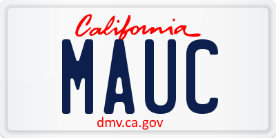 CA license plate MAUC