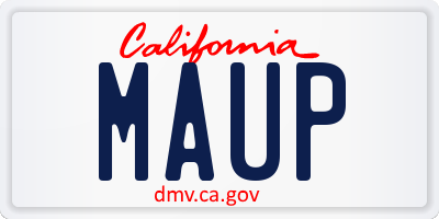 CA license plate MAUP