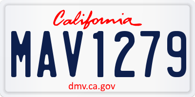 CA license plate MAV1279