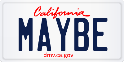 CA license plate MAYBE