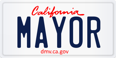 CA license plate MAYOR