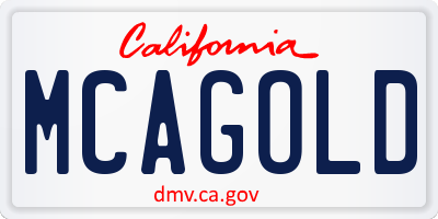 CA license plate MCAGOLD