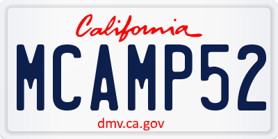 CA license plate MCAMP52