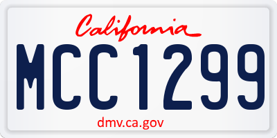 CA license plate MCC1299