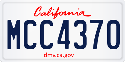 CA license plate MCC4370