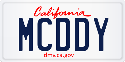 CA license plate MCDDY