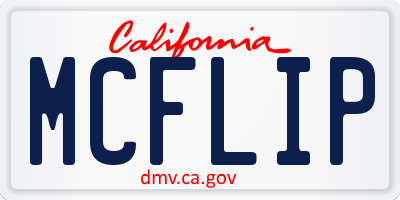 CA license plate MCFLIP