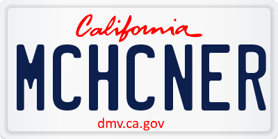 CA license plate MCHCNER