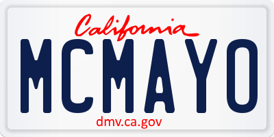 CA license plate MCMAYO