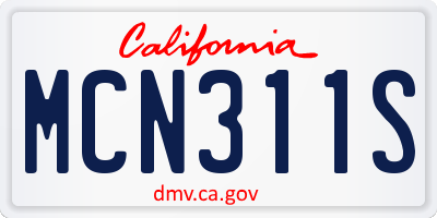 CA license plate MCN311S