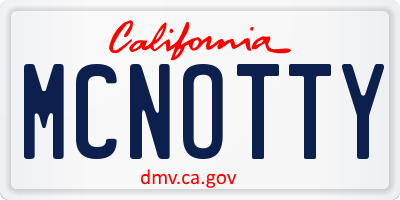 CA license plate MCNOTTY