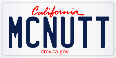 CA license plate MCNUTT