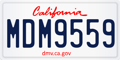 CA license plate MDM9559