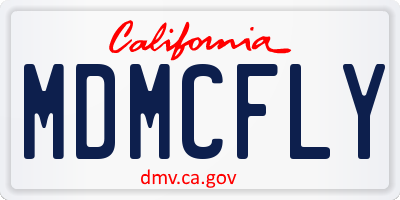 CA license plate MDMCFLY