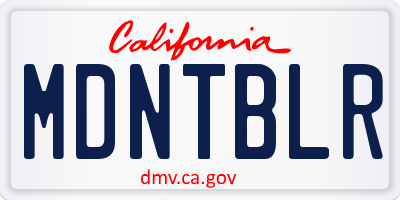 CA license plate MDNTBLR