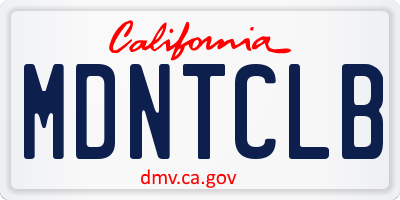 CA license plate MDNTCLB