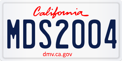 CA license plate MDS2004